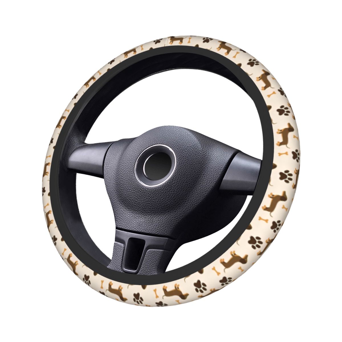 Car Steering Wheel Cover Anti Slip Breathable - Housse de volant de voiture teckel