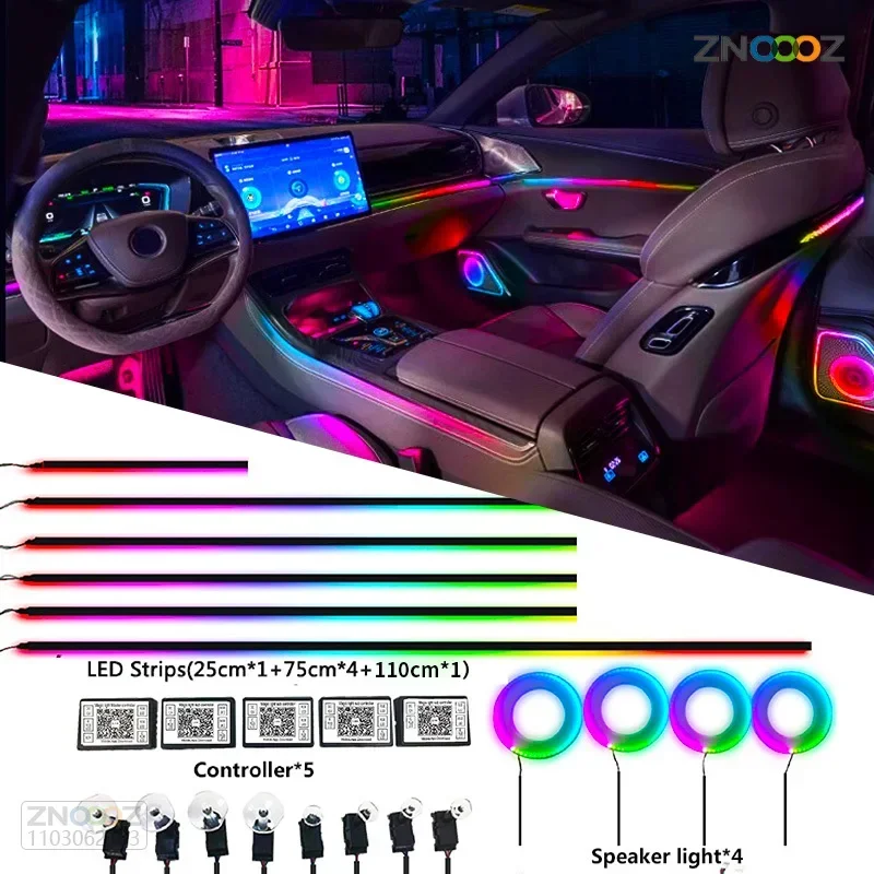 Led Ambient Interior Car Lights App Control - Lumières d'ambiance intérieures de voiture au