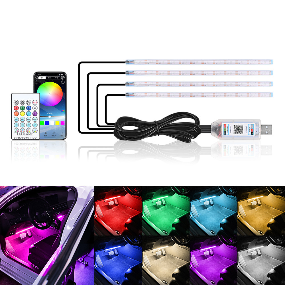Led Ambient Interior Car Lights App Control - Bande lumineuse LED pour voiture, 48