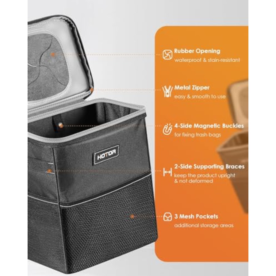 Poubelle de voiture avec couve - Waterproof Car Trash Can With Lid avis et prix