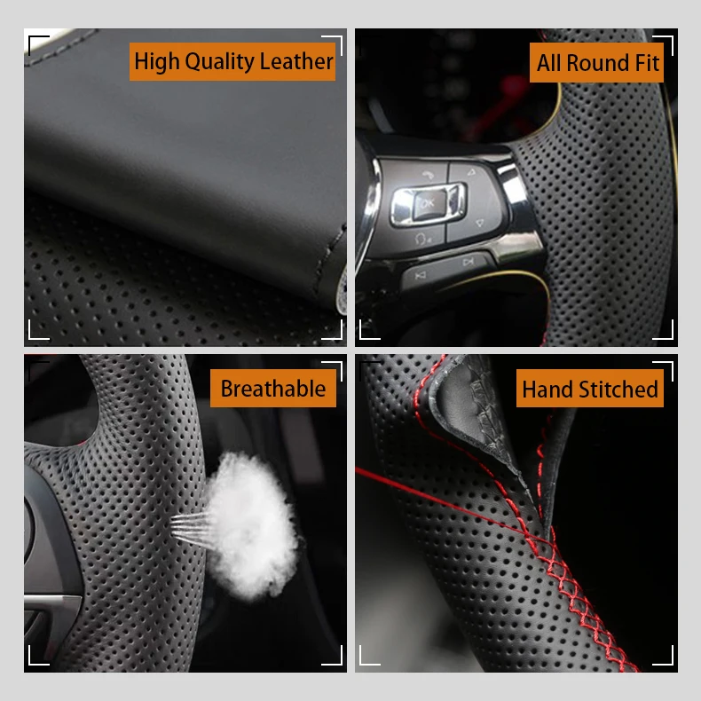 Housse de volant de voiture po - Car Steering Wheel Cover Anti Slip Breathable avis et prix