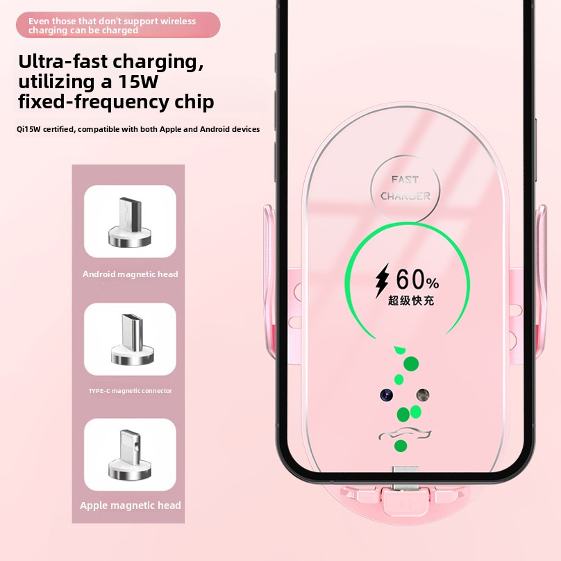 Support de téléphone pour voit - Wireless Car Charger Mount Fast Charging avis et prix
