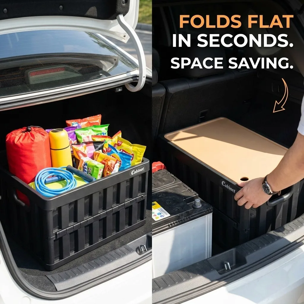 Boîte de rangement pliable ave - Car Trunk Organizer Foldable Storage Box avis et prix