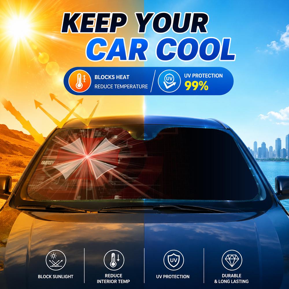 Pare-soleil pliable pour pare- - Car Sunshade Windshield Umbrella Foldable avis et prix