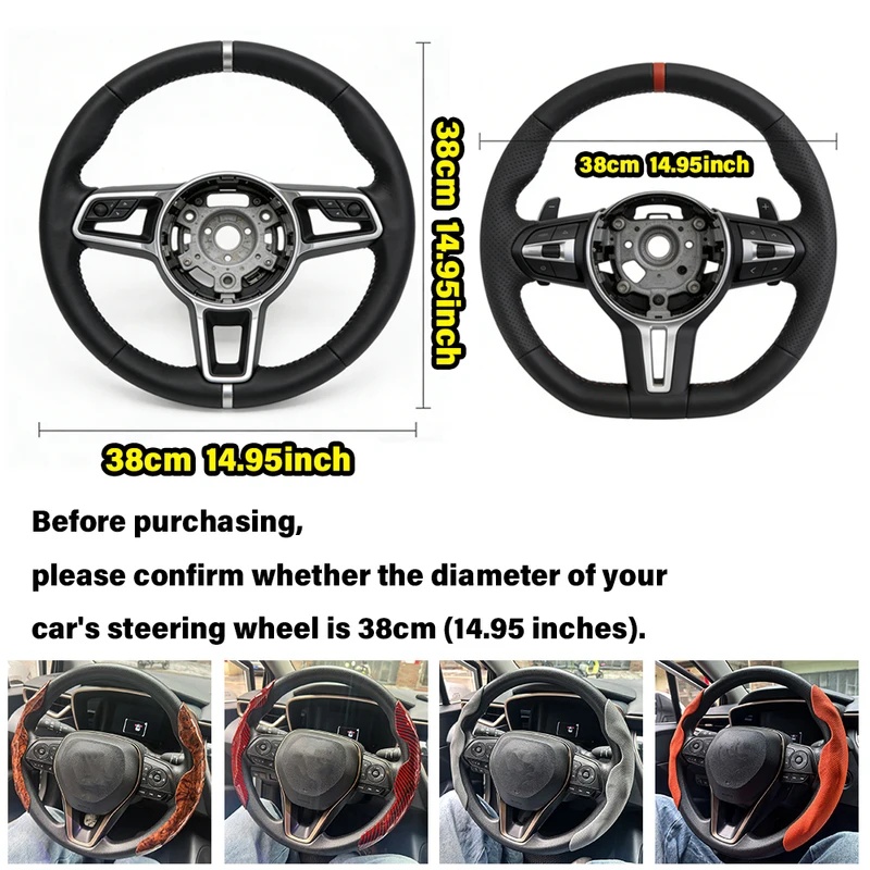 2 pièces, housse universelle r - Car Steering Wheel Cover Anti Slip Breathable avis et prix