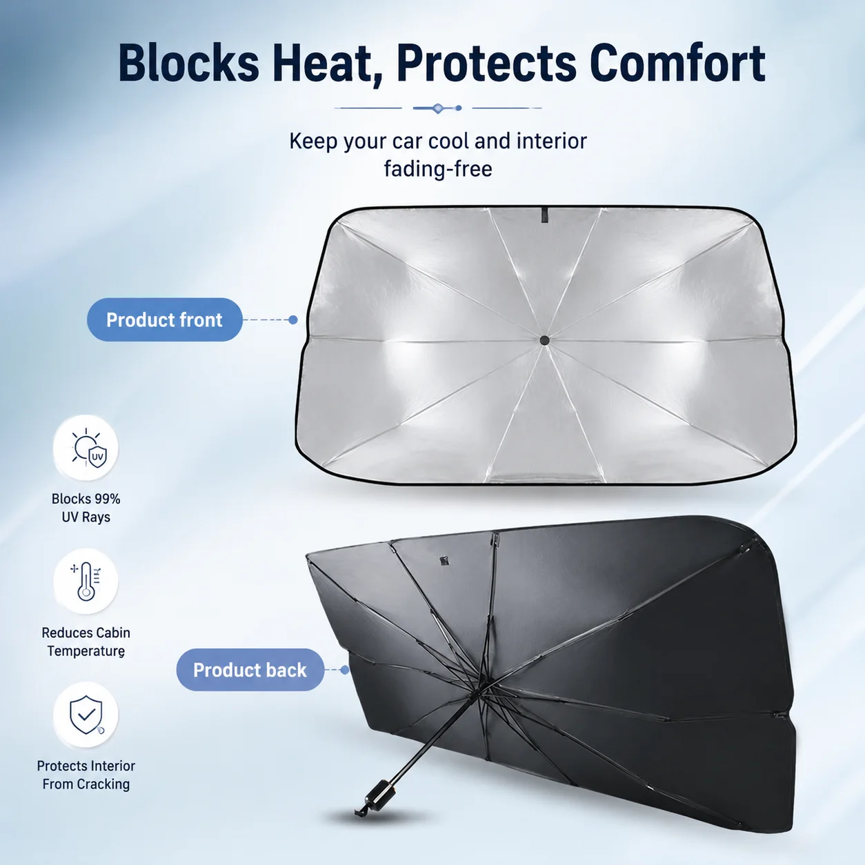 1 pièce, pare-soleil pliable p - Car Sunshade Windshield Umbrella Foldable avis et prix